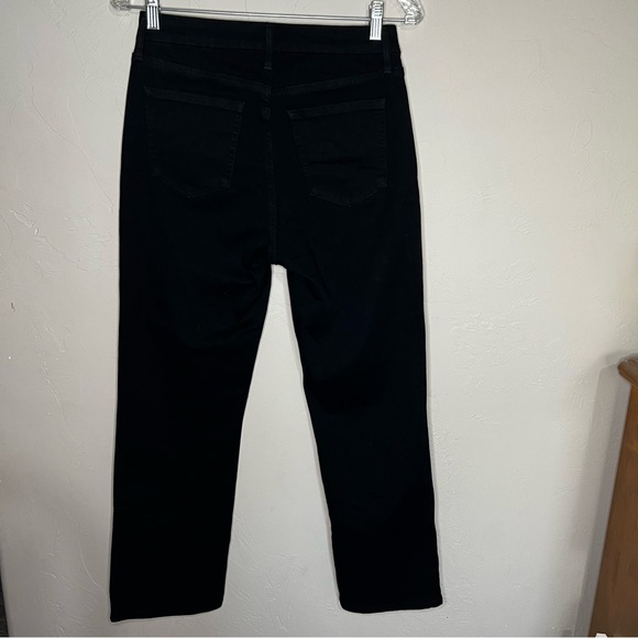 Quince Bella Black High Rise Straight Leg Organic Cotton Blend Ankle Denim Jeans - Picture 9 of 12